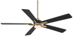 52" Casa Vieja Modern Indoor Outdoor Ceiling Fan With Dimmable LED Light Remote Control Soft Brass Black Damp Rated For Patio Exterior House Porch -Interior furniture GUEST d55c4df0 368a 4427 9221 538fc511e3e7