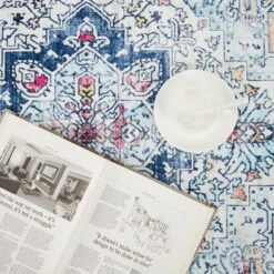 Trinity Washable Vintage Bohemian Floral Print Area Rug -Interior furniture GUEST d56593a9 068a 4ffc b42e c230ac68734e