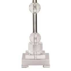 Glass Table Lamp With Drum Shade Silver - Olivia & May -Interior furniture GUEST d61482fa 84e9 41e0 b6ab 3a499cd81cdf