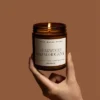 Sweet Water Decor Teakwood And Mahogany 9oz Amber Jar Soy Candle -Interior furniture GUEST d6e79f28 c323 469b ac13 3f4ab680fd43