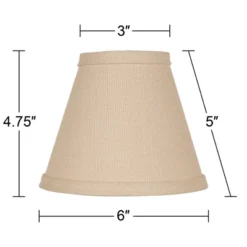 Springcrest Set Of 6 Empire Chandelier Lamp Shades Beige Linen Small 3" Top X 6" Bottom X 5" High Candelabra Clip-On Fitting -Interior furniture GUEST d788ccee 229a 4f0c 9cc4 2400d4bcda17