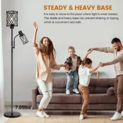 ROTTOGOON 68" Floor Lamp Dimmable Industrial 3 Light Rustic Standing Tall Lamp With 3 X 6W LED Bulbs For Living Room Bedroom Office 1-Pack -Interior furniture GUEST d849edbf 3733 4f92 a8da fb72828e128a