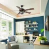 River Of Goods 52" Pipa 5 Blade Remote Controlled Lighted Ceiling Fan Brown: UL Listed, Reversible Motor, LED Lighting -Interior furniture GUEST d93f4fb2 b558 49ff 9df4 1b930b8eeb88
