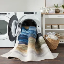 Nourison Washables Abstract Brushstroke Indoor Non-Skid Area Rug -Interior furniture GUEST d98364c4 eeae 4c07 8188 89ce5d4f6fb3