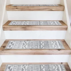 World Rug Gallery Modern Geometric Non-Slip Stair Treads -Interior furniture GUEST d9ed9d41 2ed5 4cdc 983f 4cec6730691f