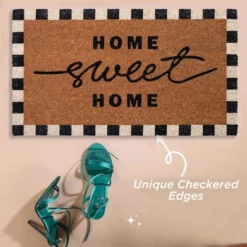 Folkulture Door Mat | (16 X 28) Welcome Matt Or Checkered Doormat For Home Entrance | Durable & Anti Slip Coir Mats (Home-Sweet-Home) -Interior furniture GUEST da20f8ee 8319 4636 9866 60a2b4605734