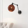 JONATHAN Y Lyla 22" 1-Light Mid-Century Vintage Rattan Globe Swing Arm LED Sconce: Bohemian Wall Light, Adjustable, UL Listed -Interior furniture GUEST da34f0d6 bf18 47ff 92d6 eb5ca5a561c6
