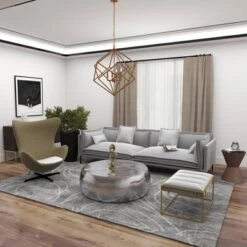 Modern Metal Chandelier With Link Style Chain Gold - Olivia & May -Interior furniture GUEST daea5a54 c7ac 49eb a316 474547ca1342