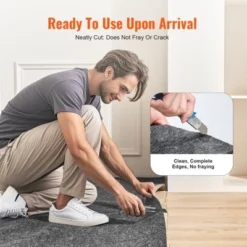 VEVOR - Slip-Resistant Rug Pad - Protective Cushioning Carpet Pad - 9' X 12' - 1/4"Thick - Dual Surface - Polyester Felt + Latex - Gray -Interior furniture GUEST dcb4db03 a1b4 493f 8c10 8e912914390f