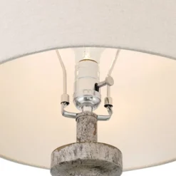 360 Lighting Jordanna 26" High Candlestick Farmhouse Rustic Country Cottage Table Lamps Set Of 2 USB Port White Distressed Finish Living Room Charging -Interior furniture GUEST dccdea0f c5ae 490e bf92 13ccf9e8bc5d