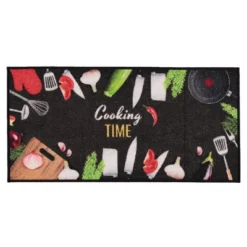 J&V TEXTILES 2-Piece Non Slip Kitchen Mat Rugs Comfort Standing Mats For Home Kitchen Entrance Door Mat (Cooking Time) -Interior furniture GUEST dd40cc34 9b46 48e0 bf1b 6d4303e6a44d