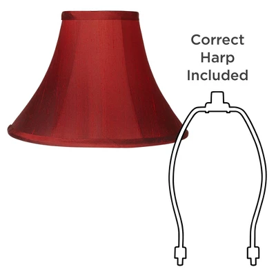 Springcrest Collection Set Of 2 Bell Lamp Shades Deep Red Small 5" Top X 12" Bottom X 9" Slant X 8.5" High Spider Replacement Harp And Finial Fitting 7 Springcrest Collection Set Of 2 Bell Lamp Shades Deep Red Small 5" Top X 12" Bottom X 9" Slant X 8.5" High Spider Replacement Harp And Finial Fitting - Image 5
