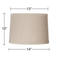 Springcrest Natural Linen Medium Drum Lamp Shade 13" Top X 14" Bottom X 10" High (Spider) Replacement With Harp And Finial -Interior furniture GUEST de259765 b09f 44e8 b1bf fbb79ea44aa0