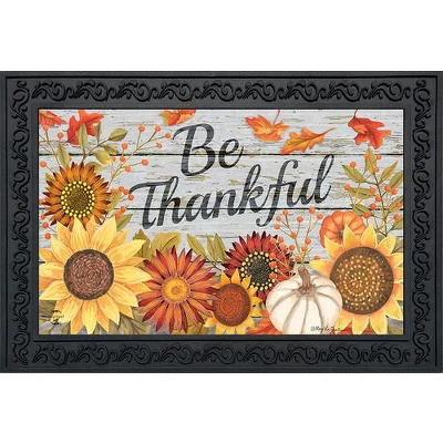 Be Thankful Flowers Doormat 18" X 30" Indoor Outdoor Briarwood Lane 3 Be Thankful Flowers Doormat 18" X 30" Indoor Outdoor Briarwood Lane