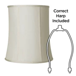 Imperial Shade Set Of 2 Tall Drum Lamp Shades Cream Medium 12" Top X 14" Bottom X 16" High Spider With Harp And Finial Fitting -Interior furniture GUEST df11a4da 8a94 4dd4 b631 2e43a16829d7