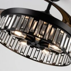 Parrot Uncle 52" Modern Black Crystal Smart Ceiling Fan, Works With Google Home/Alexa/Tuya -Interior furniture GUEST df96fb0f 405e 498e bc12 8ac82a983c76