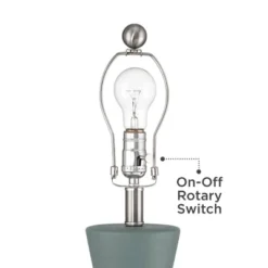 360 Lighting Emil 21 1/2" High Small Mid Century Modern Accent Table Lamp Light Gray Ceramic Single White Shade Living Room Bedroom Bedside Nightstand -Interior furniture GUEST dfe6a3f0 abe2 4bc7 8e03 7abfd8f10bda