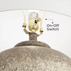 Franklin Iron Works Eloy 29" High Jar Farmhouse Rustic Southwestern End Table Lamp Brown Beige Desert Terracota Finish Single Living Room Bedroom -Interior furniture GUEST e0848bf2 417f 4bd8 9869 6fc019759690