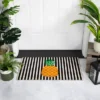 Northlight Ivory And Orange Pineapple Striped Natural Coir Outdoor Doormat 18" X 30"