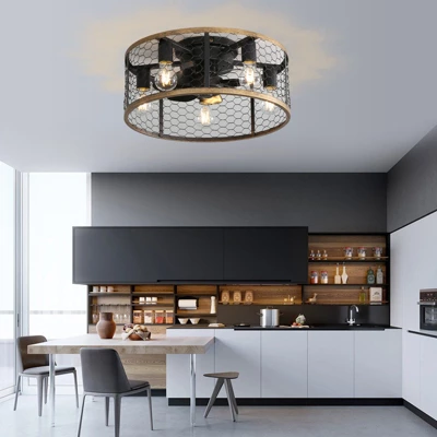 20 Inch Farmhouse Ceiling Fan Light Flush Mount Caged Lights Kit With Remote Control Modern Reversible Adjustable Chandelier Lamp Ceiling Fan 9 20 Inch Farmhouse Ceiling Fan Light Flush Mount Caged Lights Kit With Remote Control Modern Reversible Adjustable Chandelier Lamp Ceiling Fan - Image 7