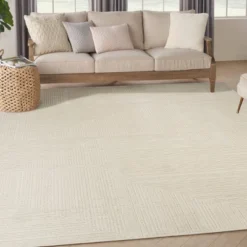 Nourison Sustainable Trends Modern Farmhouse Woven Area Rug Ivory