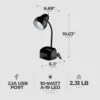 Globe Electric 6.3 X 6.69 X 10.63 Inches Goose Neck Desk Lamp With 10 Watt A-19 Non Dimmable LED Bulb, 2.1a USB Port And Organizer, Black -Interior furniture GUEST e2f689fc 3923 49ad a219 88d5def3f4f1