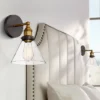 360 Lighting Burke Industrial Modern Wall Light Sconces Set Of 2 Dark Bronze Brass Hardwire 7 1/4" Fixture LED Clear Glass For Bedroom Bathroom Home -Interior furniture GUEST e3b0eb1a b488 4042 b127 b4b671718510