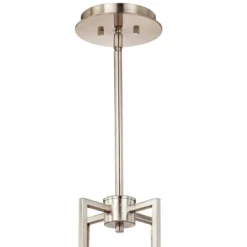 Possini Euro Design Concentric Brushed Nickel Pendant Chandelier 28" Wide Modern White Fabric Drum 4-Light For Dining Room House Foyer Kitchen Island -Interior furniture GUEST e3dff561 0f8f 4183 84b9 9e973d3d8d79