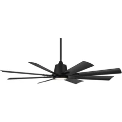 Casa Vieja 54" Inspirit Modern Indoor Outdoor Ceiling Fan 8 Blade LED Light Remote Control Matte Black Finish Bedroom Patio Living Room Damp Rated -Interior furniture GUEST e531f067 0466 49b9 b513 ecc4aaa4fc62