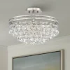 Vienna Full Spectrum Wohlfurst Modern Ceiling Light Semi Flush Mount Fixture 16" Wide Brushed Nickel 3-Light Clear Crystal For Bedroom Living Room -Interior furniture GUEST e5736eaa 5113 4b30 922b 08edbe29784f