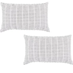 KAF Home Pleated Please Pillow Cover 12 X 20-inch 100-Percent Cotton | Set Of 2 Pillow Covers