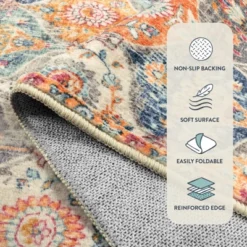 Itopfox Moroccan Trellis Washable Rug, Kitchen Rugs For Entryway Bathroom Non-Slip Indoor Door Mat Ultra-Thin Small Oriental Throw Carpet For Bedroom -Interior furniture GUEST e794c5df 5265 4060 844e b14eb8a34f51