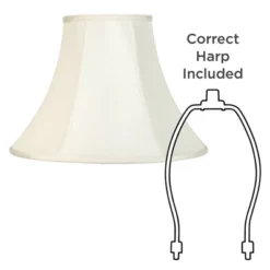 Imperial Shade Creme Medium Bell Lamp Shade 7" Top X 16" Bottom X 12" Slant X 11.5" High (Spider) Replacement With Harp And Finial -Interior furniture GUEST e8505e5e 5f2a 4b6e bf17 e77909995048