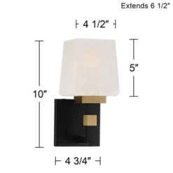 Possini Euro Design Beauregard Modern Wall Light Sconce Black Gold Hardwire 4 1/2" Fixture Square Linen Glass For Bedroom Reading Hallway House Home 12 Possini Euro Design Beauregard Modern Wall Light Sconce Black Gold Hardwire 4 1/2" Fixture Square Linen Glass For Bedroom Reading Hallway House Home -Interior furniture GUEST e85a44b4 67b4 4fe3 801e 91661c334fea