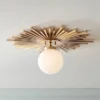 Possini Euro Design Hazel Modern Ceiling Light Semi Flush Mount Fixture 24" Wide Warm Brass White Globe Shade For Bedroom Kitchen Living Room Hallway -Interior furniture GUEST e8a8317b 5642 401e bc12 f657b08b8582
