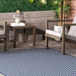 8'x10' Camryn Abstract Herringbone Indoor And Outdoor Area Rug Navy - NuLOOM -Interior furniture GUEST e8c3de1f 7095 46be 9d15 68a991882836