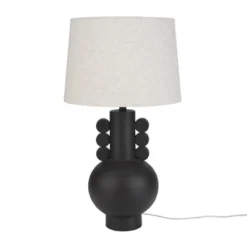 29" Matte Black Ceramic Spherical Table Lamp - Nourison