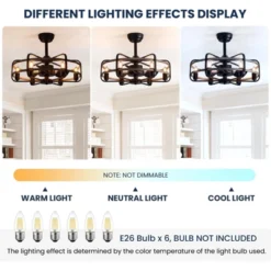 Ludomide Vintage 25" Black Caged Chandelier Ceiling Fan With Lights And Remote For Bedroom 21 Ludomide Vintage 25" Black Caged Chandelier Ceiling Fan With Lights And Remote For Bedroom -Interior furniture GUEST e967a482 ed1c 47e7 9995 073b235a183b