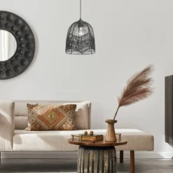 10" 1-Light Zola Pendant Rattan Black - River Of Goods -Interior furniture GUEST e9ffdd10 bba8 4113 9e76 877b533f13e6