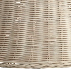 Springcrest 10" Top X 16" Bottom X 13 1/4" High X 13 1/4" Slant Lamp Shade Replacement Medium White Empire Round Coastal Rattan Spider Harp Finial
