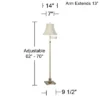 360 Lighting Traditional Swing Arm Floor Lamp 70" Tall Antique Brass Imperial Creme Fabric Bell Shade For Living Room Reading Bedroom -Interior furniture GUEST eabe0b1f e20f 4b78 a364 57ab878df3b6