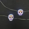 LumaBase Battery-Operated LED Fairy String Lights With Sugar Skull Motif - Set Of 2