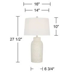 360 Lighting Jaime 27 1/2" Tall Modern Coastal Table Lamps Set Of 2 Faux White Sandstone Finish White Shade Living Room Bedroom Bedside Nightstand -Interior furniture GUEST eb9e80bd afaf 4f4e 9e8a 5916dbccbe7c