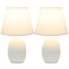 9.45" 2pk Petite Ceramic Oblong Bedside Table Desk Lamps With Matching Tapered Drum Shade Off-White - Creekwood Home -Interior furniture GUEST ecaaef0b 608c 4938 b8ed 12af949c4d63
