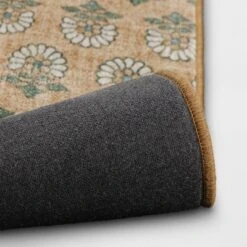 28"x84" Floral Block Memory Foam Runner Rug Yellow - Threshold™ -Interior furniture GUEST edea84bf 2c68 4692 94d6 531e9f41bfb9