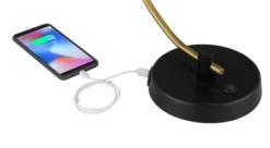 Possini Euro Design Modern Mid Century Desk Lamp 28 1/2" Tall Warm Gold Black With Dual USB Charging Ports For Bedroom Living Room Office Reading Home -Interior furniture GUEST ee822b21 e909 4710 a79e 6b9be7bfdb3e