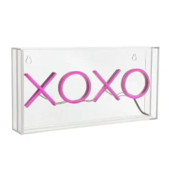 11.75" XOXO Contemporary Glam Acrylic Box Pendant (Includes LED Light Bulb) Neon Pink - JONATHAN Y -Interior furniture GUEST eeb9e6ae e746 4aa3 be2c a3934f54f7e4