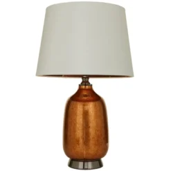 Glass Gourd Style Base Table Lamp With Tapered Shade Copper - Olivia & May 13 Glass Gourd Style Base Table Lamp With Tapered Shade Copper - Olivia & May -Interior furniture GUEST ef1418bd a501 471c 9031 00d66ec2c2a9