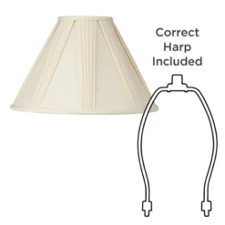 Springcrest Collection Set Of 2 Lamp Shades Ivory French Drape Large 6" Top X 17" Bottom X 12" High Spider Harp And Finial Fitting -Interior furniture GUEST ef1f21ca 2df0 4cb4 9801 a0aad2e01ec4