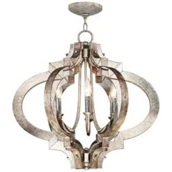 Possini Euro Design Ornament Aged Silver Gold Bronze Chandelier 23 1/4" Wide Industrial 6-Light Fixture For Dining Room Foyer Kitchen Island Entryway -Interior furniture GUEST ef6d5d09 5110 4f8e a708 24150da0ceec